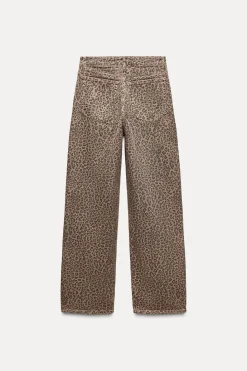 Online JEANS TRF RELAXED ESTAMPADO ANIMAL TIRO ALTO Mujer Jeans