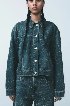 Online JEANS TRF RELAXED OVERSIZE TAPERED STRASS TIRO ALTO Mujer Jeans