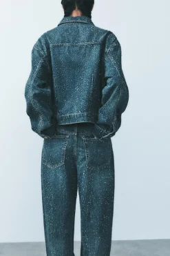 Online JEANS TRF RELAXED OVERSIZE TAPERED STRASS TIRO ALTO Mujer Jeans