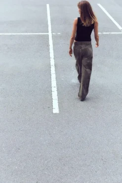 Hot JEANS TRF RELAXED OVERSIZE TAPERED ESTAMPADO ANIMAL TIRO ALTO Mujer Jeans