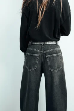 Sale JEANS TRF RELAXED PINZAS TIRO ALTO Mujer Jeans