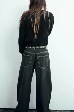 Sale JEANS TRF RELAXED PINZAS TIRO ALTO Mujer Jeans