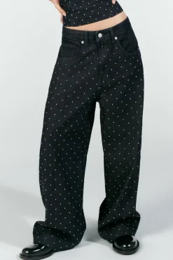 Online JEANS TRF RELAXED TACHAS TIRO MEDIO Mujer Jeans