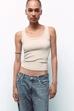 New JEANS TRF RELAXED TIRO MEDIO REMACHES Mujer Jeans