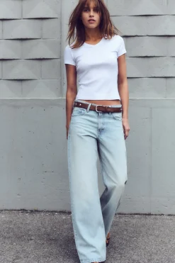 Fashion JEANS TRF RELAXED TIRO MEDIO Mujer Jeans