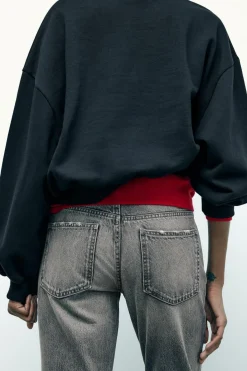 Outlet JEANS TRF STOVE PIPE FOLDED TIRO ALTO Mujer Jeans