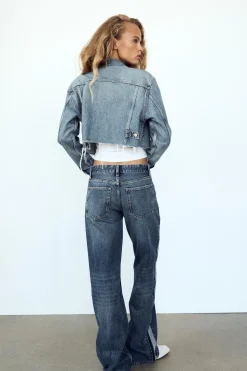 New JEANS TRF WIDE LEG BANDA LATERAL TIRO MEDIO Mujer Jeans