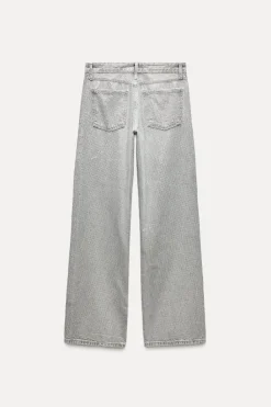 New JEANS TRF WIDE LEG BRILLOS TIRO MEDIO Mujer Jeans