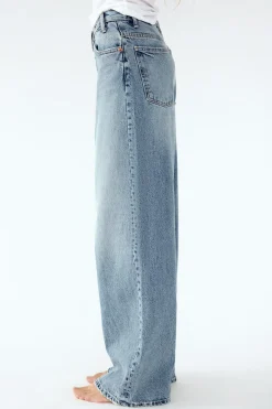 Sale JEANS TRF WIDE LEG CINTURILLA CRUZADA TIRO ALTO Mujer Jeans