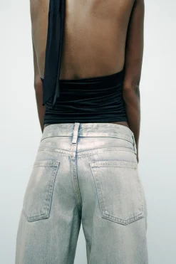 Outlet JEANS TRF WIDE LEG FOIL TIRO MEDIO Mujer Jeans