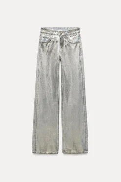 Outlet JEANS TRF WIDE LEG FOIL TIRO MEDIO Mujer Jeans