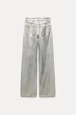 Outlet JEANS TRF WIDE LEG FOIL TIRO MEDIO Mujer Jeans