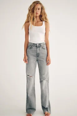 Best JEANS TRF WIDE LEG ROTOS TIRO ALTO Mujer Jeans