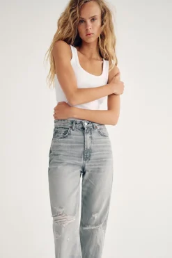 Best JEANS TRF WIDE LEG ROTOS TIRO ALTO Mujer Jeans