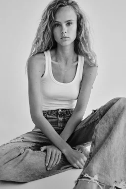 Best JEANS TRF WIDE LEG ROTOS TIRO ALTO Mujer Jeans