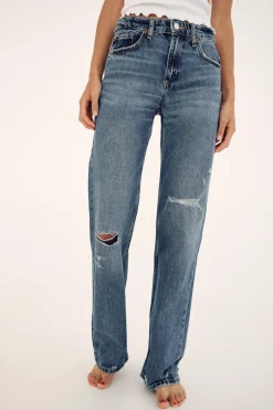 Outlet JEANS TRF WIDE LEG ROTOS TIRO MEDIO Mujer Jeans