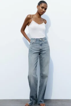 Online JEANS TRF WIDE LEG TIRO ALTO Mujer Jeans