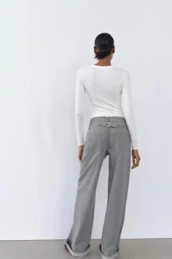 Discount JEANS TRF WIDE LEG TIRO ALTO TRABILLA Mujer Jeans