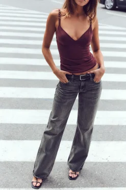 Online JEANS TRF WIDE LEG TIRO BAJO Mujer Jeans