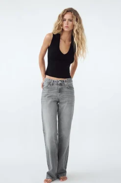 New JEANS TRF WIDE LEG TIRO MEDIO Mujer Jeans