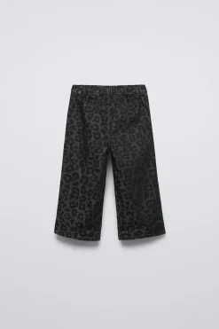 Niños ZARA 1½ - 6 Años·Jeans / Denim|6 - 18 Meses·Pantalones / Leggings<JEANS WIDE LEG ANIMAL PRINT