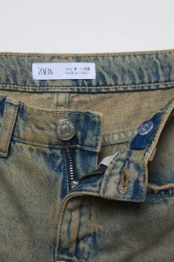 Niños ZARA 6 - 14 Años·Jeans<JEANS WIDE LEG EFECTO DESGASTADO