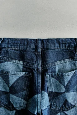 Niños ZARA 6 - 14 Años·Jeans|6 - 14 Años·Total Look<JEANS WIDE LEG ESTAMPADO GEOMÉTRICO - SEA NY