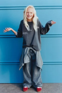 Niños ZARA 6 - 14 Años·Jeans<JEANS WIDE LEG FORRADO