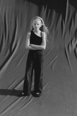 Niños ZARA 6 - 14 Años·Jeans<JEANS WIDE LEG STRASS