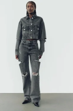 Outlet JEANS Z1975 RECTOS TIRO MEDIO ROTOS Mujer Jeans