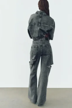 Outlet JEANS Z1975 RECTOS TIRO MEDIO ROTOS Mujer Jeans