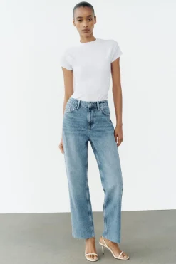 Outlet JEANS Z1975 STRAIGHT ANKLE TIRO ALTO Mujer Jeans