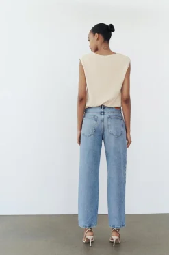 Sale JEANS Z1975 STRAIGHT CROPPED TIRO ALTO Mujer Jeans