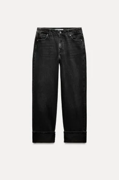 Hot JEANS Z1975 STRAIGHT TIRO ALTO VUELTA BAJO Mujer Jeans