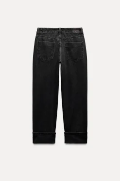 Hot JEANS Z1975 STRAIGHT TIRO ALTO VUELTA BAJO Mujer Jeans