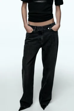 Hot JEANS Z1975 STRAIGHT TIRO ALTO FULL LENGTH Mujer Jeans