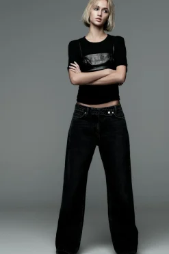 Hot JEANS Z1975 STRAIGHT TIRO ALTO FULL LENGTH Mujer Jeans