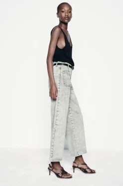 Online JEANS Z1975 WIDE LEG CROPPED TIRO ALTO CINTURÓN Mujer Jeans