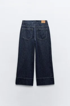 Hot JEANS Z1975 WIDE LEG CROPPED TIRO ALTO NERVIO FRONTAL Mujer Jeans