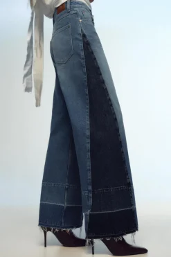 New JEANS Z1975 WIDE LEG TIRO MEDIO COMBINADO Mujer Jeans
