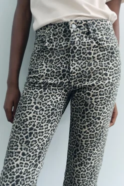 Fashion JEANS ZW COLLECTION BOOTCUT TIRO ALTO CROPPED ESTAMPADO Mujer Jeans