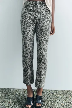 Fashion JEANS ZW COLLECTION BOOTCUT TIRO ALTO CROPPED ESTAMPADO Mujer Jeans