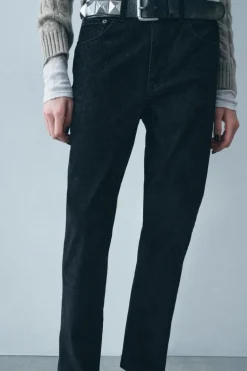 Online JEANS ZW COLLECTION BOOTCUT CROPPED TIRO ALTO FLOCADO Mujer Jeans