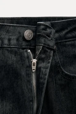 Online JEANS ZW COLLECTION BOOTCUT CROPPED TIRO ALTO FLOCADO Mujer Jeans