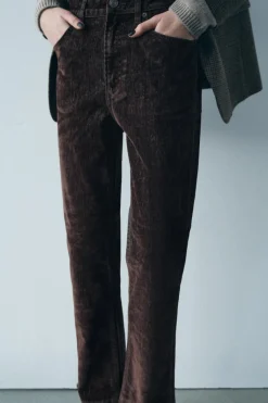 Discount JEANS ZW COLLECTION BOOTCUT CROPPED TIRO ALTO FLOCADO Mujer Jeans