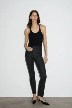 Discount JEANS ZW COLLECTION COATED SLIM FIT TIRO ALTO Mujer Jeans