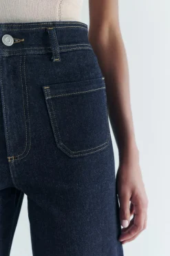 Hot JEANS ZW COLLECTION MARINE STRAIGHT TIRO ALTO BOLSILLOS Mujer Jeans