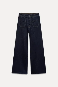 Hot JEANS ZW COLLECTION MARINE STRAIGHT TIRO ALTO BOLSILLOS Mujer Jeans