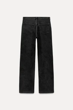 Online JEANS ZW COLLECTION RECTOS FLOCADOS TIRO MEDIO Mujer Jeans