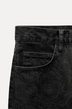 Online JEANS ZW COLLECTION RECTOS FLOCADOS TIRO MEDIO Mujer Jeans